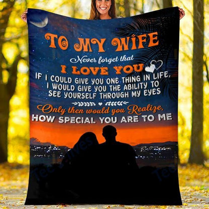 Custom Blanket To My Wife-Best Gift For Wife-Sherpa Blanket TA