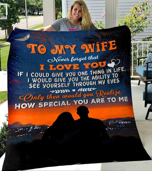 Custom Blanket To My Wife-Best Gift For Wife-Sherpa Blanket TA