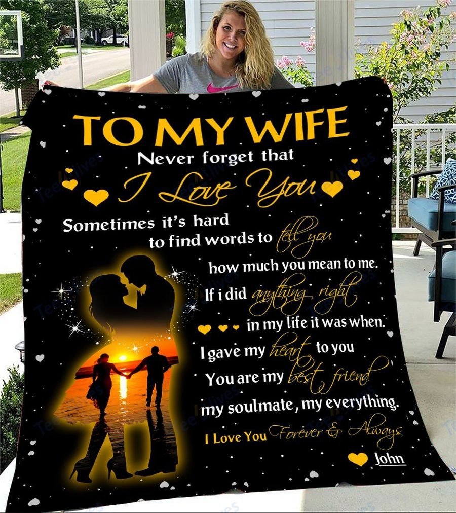 Custom Blanket To My Wife-Best Gift For Wife-Sherpa Blanket TA