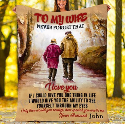 Custom Blanket To My Wife-Best Gift For Wife-Sherpa Blanket TA