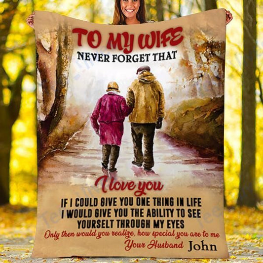 Custom Blanket To My Wife-Best Gift For Wife-Sherpa Blanket TA