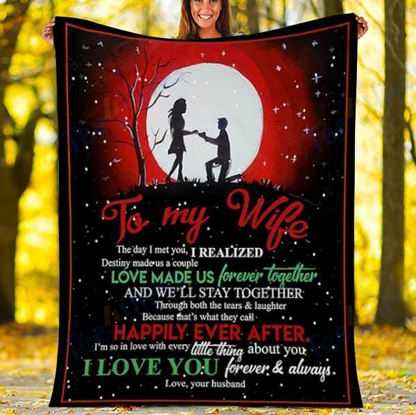 Custom Blanket To My Wife-Best Gift For Wife-Sherpa Blanket TA