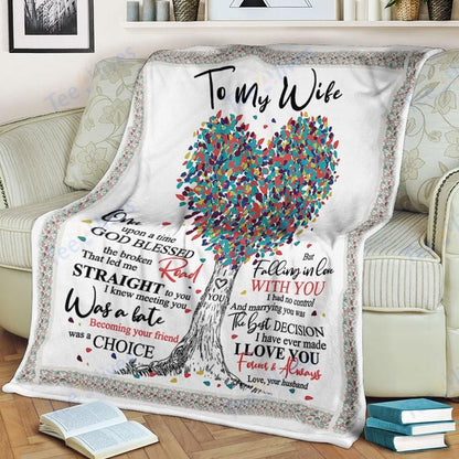 Custom Blanket To My Wife-Best Gift For Wife-Sherpa Blanket TA