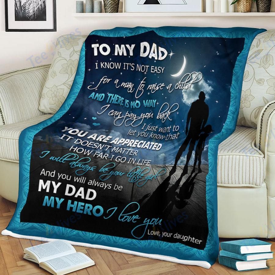 Custom Blanket To My Dad -Best Gift For Dad Father -Sherpa Blanket TA