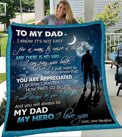 Custom Blanket To My Dad -Best Gift For Dad Father -Sherpa Blanket TA