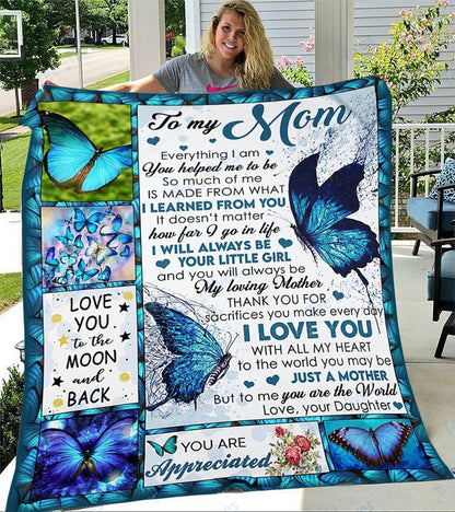 Custom Blanket To My Mother -Best Gift For Mom Mother -Sherpa Blanket TA