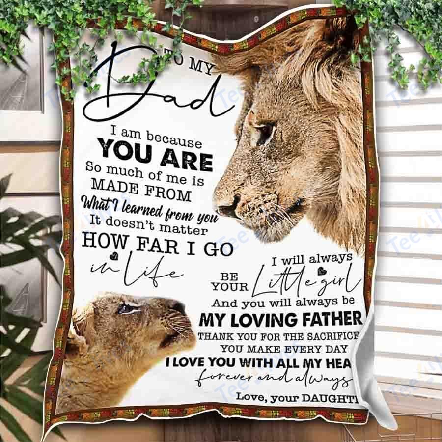 Custom Blanket Lion To My Dad -Best Gift For Dad Father -Sherpa Blanket TA