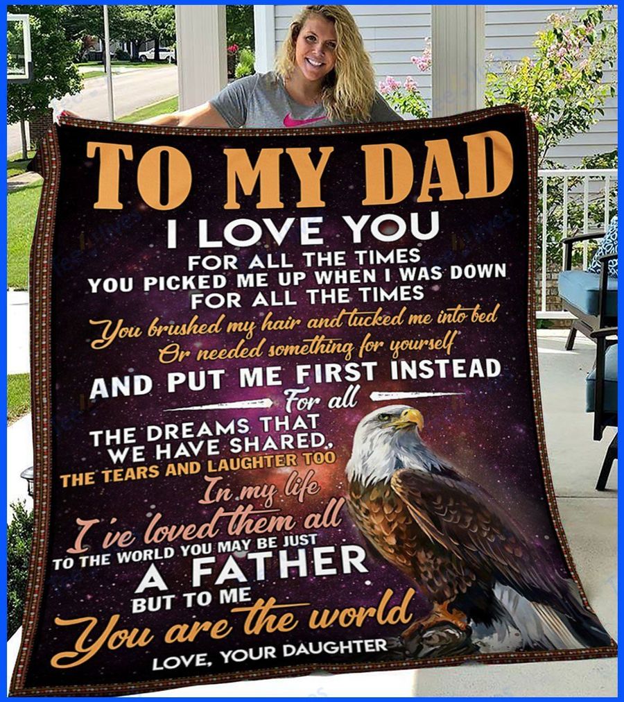 Custom Blanket Eagle To My Dad -Best Gift For Dad Father -Sherpa Blanket TA