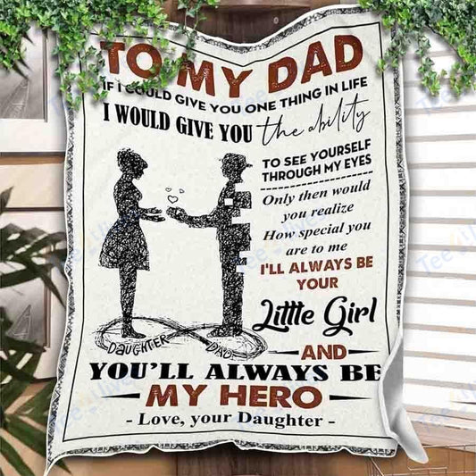 Custom Blanket To My Dad -Best Gift For Dad Father -Sherpa Blanket TA