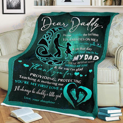 Custom Blanket To My Dad -Best Gift For Dad Father -Sherpa Blanket TA