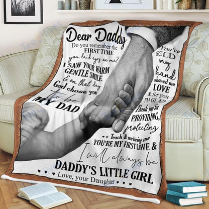 Custom Blanket To My Dad -Best Gift For Dad Father -Sherpa Blanket TA