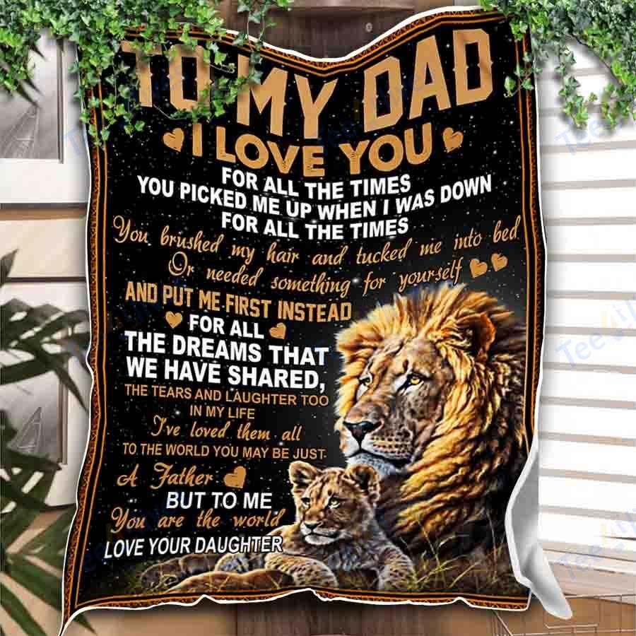 Custom Blanket Lion To My Dad -Best Gift For Dad Father -Sherpa Blanket TA