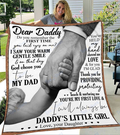 Custom Blanket To My Dad -Best Gift For Dad Father -Sherpa Blanket TA