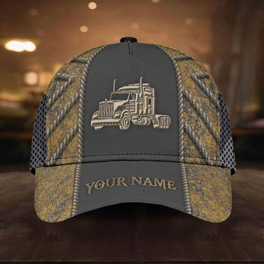 Customize name Trucker 3D Printed Cap