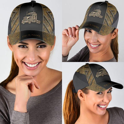 Customize name Trucker 3D Printed Cap
