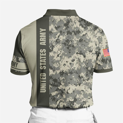 Premium Unique US Army Veteran Polo All Over Printed Shirt For Man