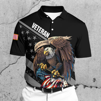 Premium Unique Veterans Polo Shirts Ultra Soft And Comfort Black Collar Black