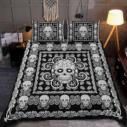 Sugar Skull Black And White Pattern Premium Bedding Set 15072103.CTN