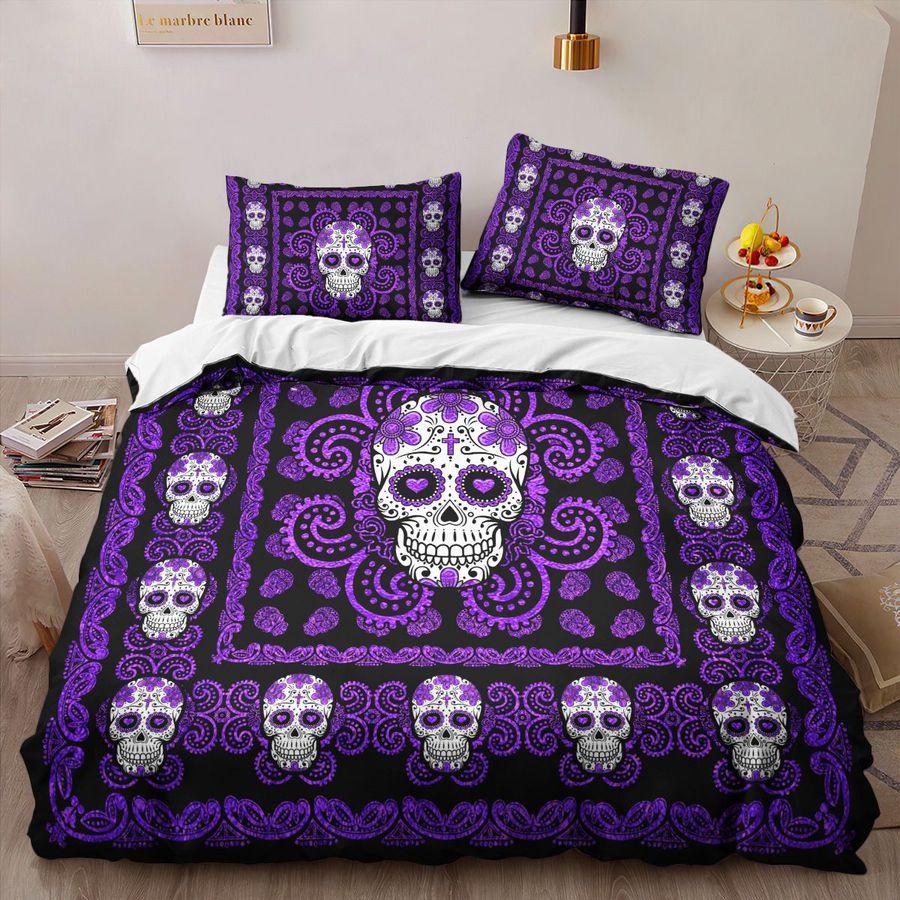 Sugar Skull Purple Pattern Premium Bedding Set 15072102.CTN