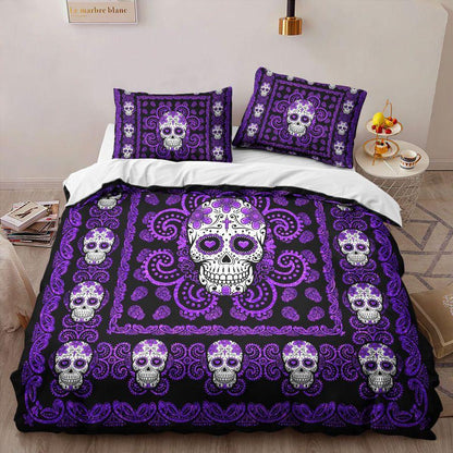 Sugar Skull Purple Pattern Premium Bedding Set 15072102.CTN