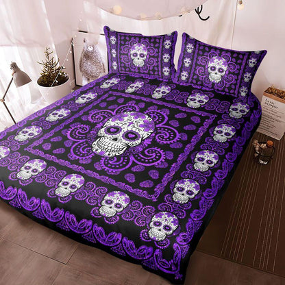 Sugar Skull Purple Pattern Premium Bedding Set 15072102.CTN