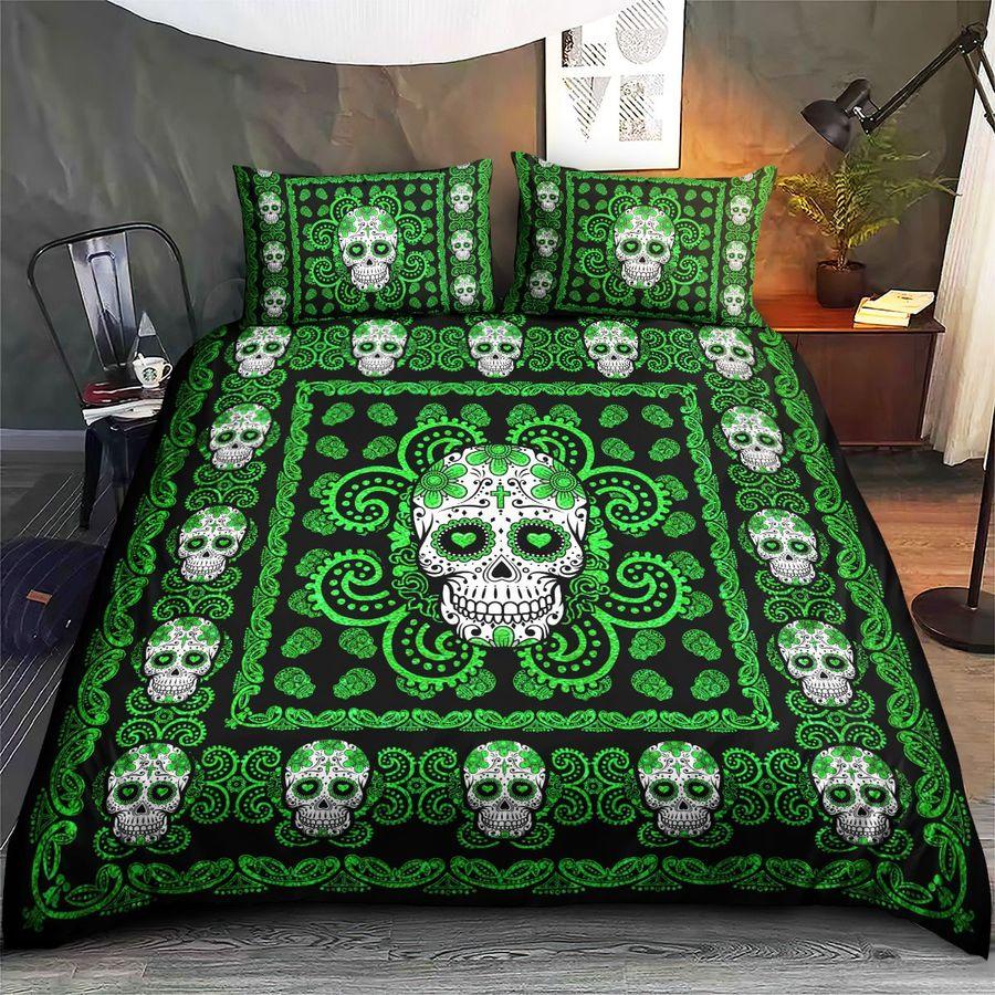 Sugar Skull Green Pattern Premium Bedding Set 15072101.CTN