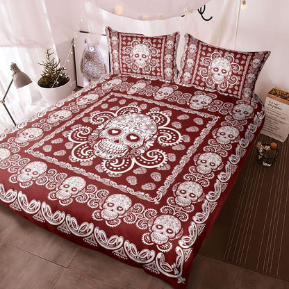 Sugar Skull Red And White Pattern Premium Bedding Set 15072111.CTN
