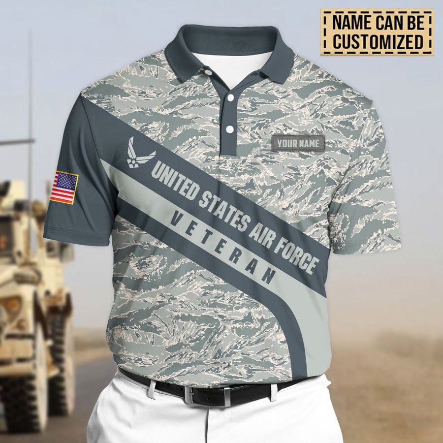 Premium Unique U.S Air Force Veteran Polo All Over Printed Personalized Shirt
