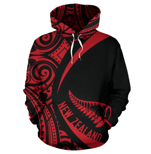 New Zealand Maori Hoodie - Circle Style - Red HC - Amaze Style™-Apparel