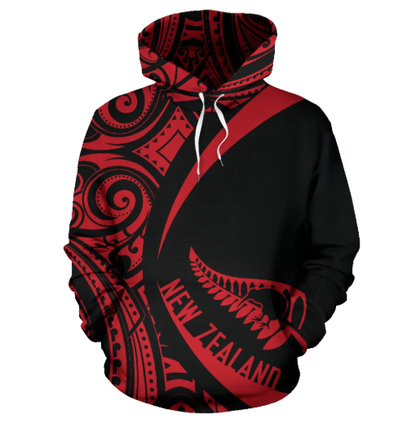 New Zealand Maori Hoodie - Circle Style - Red HC - Amaze Style™-Apparel