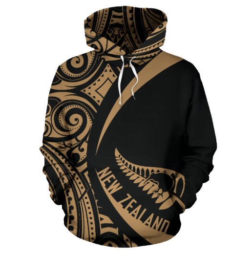 New Zealand Maori Hoodie - Circle Style - Gold HC - Amaze Style™-Apparel