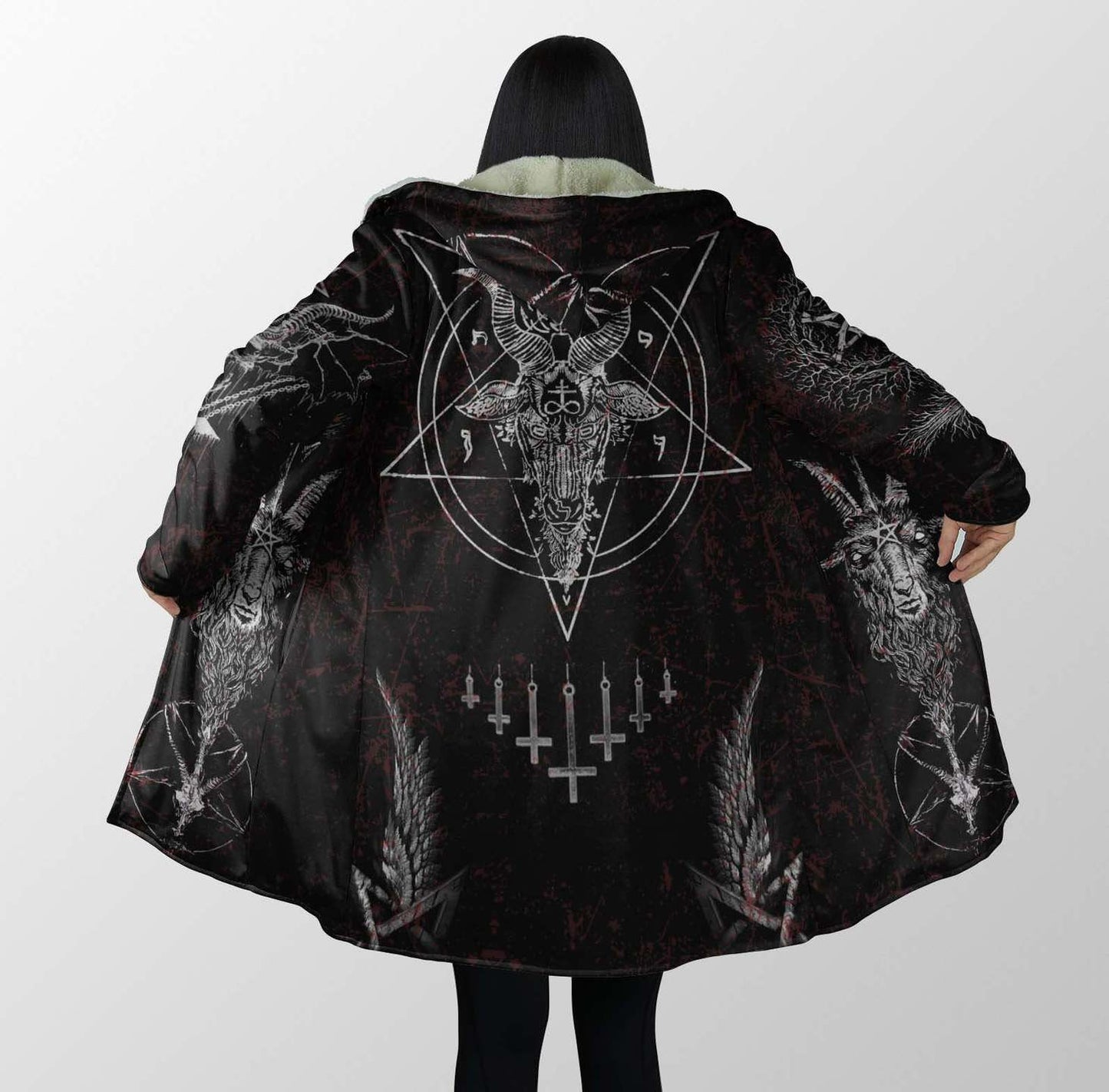 Satanic Dream Coat - Plus Size Cloak (No-Bag) MP751 - Amaze Style™-Apparel