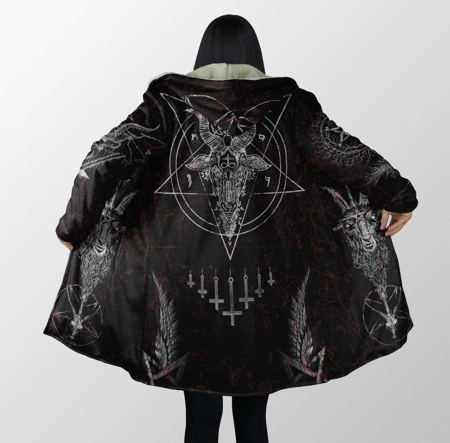 Satanic Dream Coat - Plus Size Cloak (No-Bag) MP751 - Amaze Style™-Apparel