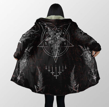 Satanic Dream Coat - Plus Size Cloak (No-Bag) MP751 - Amaze Style™-Apparel