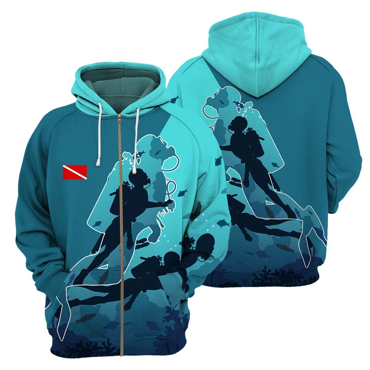 Scuba Diving No Text - 3D All Over Printed Shirt - Amaze Style™-ALL OVER PRINT HOODIES