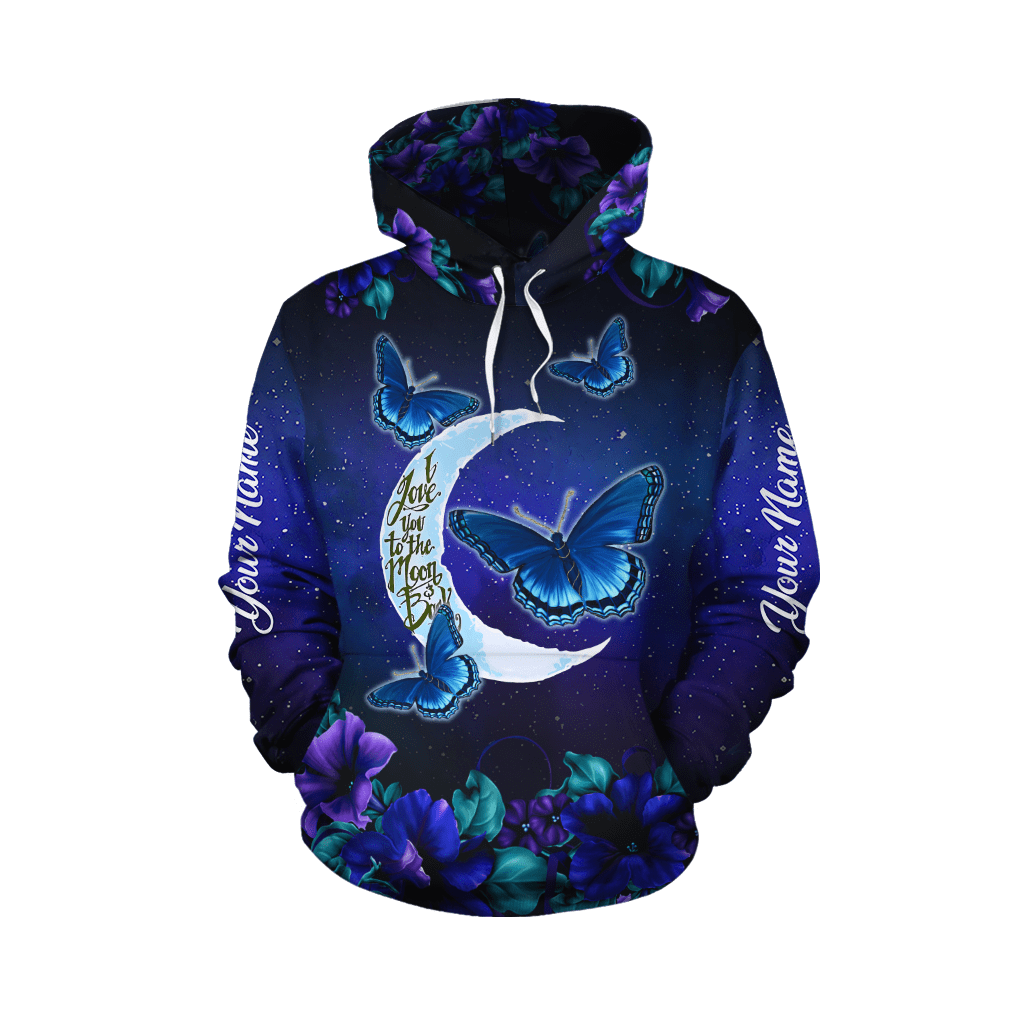 I Love You To The Moon And Back Custom Name Hoodie Shirt for Men and Women DQB09052003