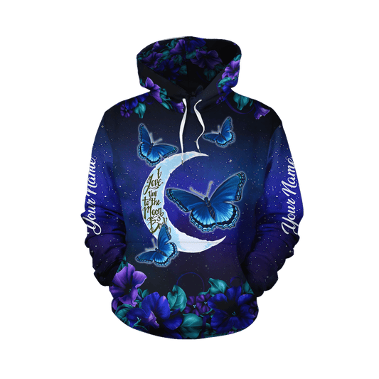 I Love You To The Moon And Back Custom Name Hoodie Shirt for Men and Women DQB09052003