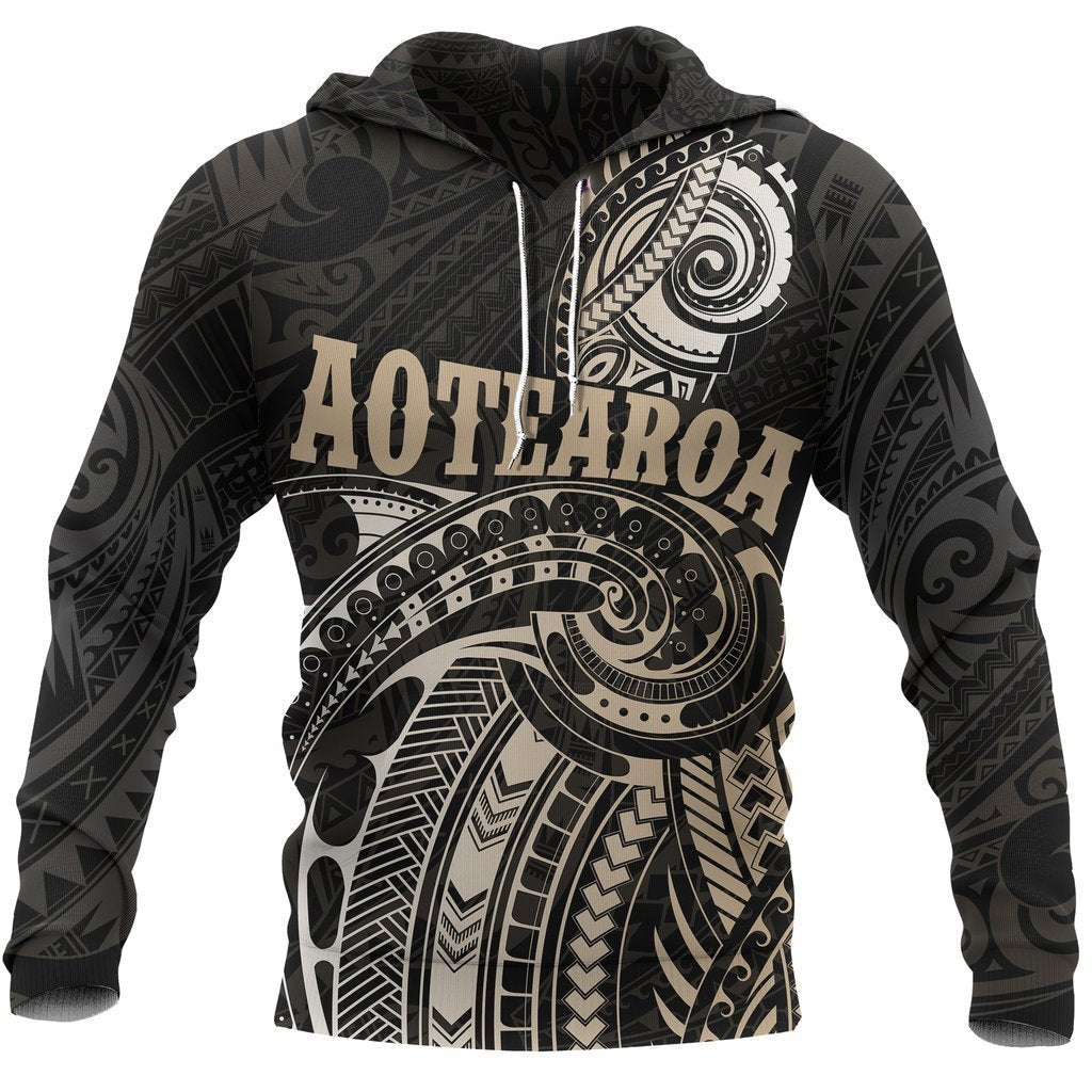 Maori Tattoo with Map New Zealand All Over Hoodie NVD - Amaze Style™-Apparel