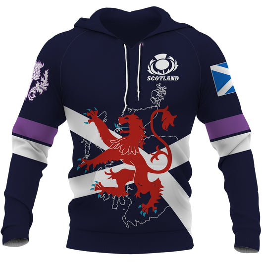 Scotland Lion Rampant with Thistle Hoodie NNK 1507 - Amaze Style™-Apparel