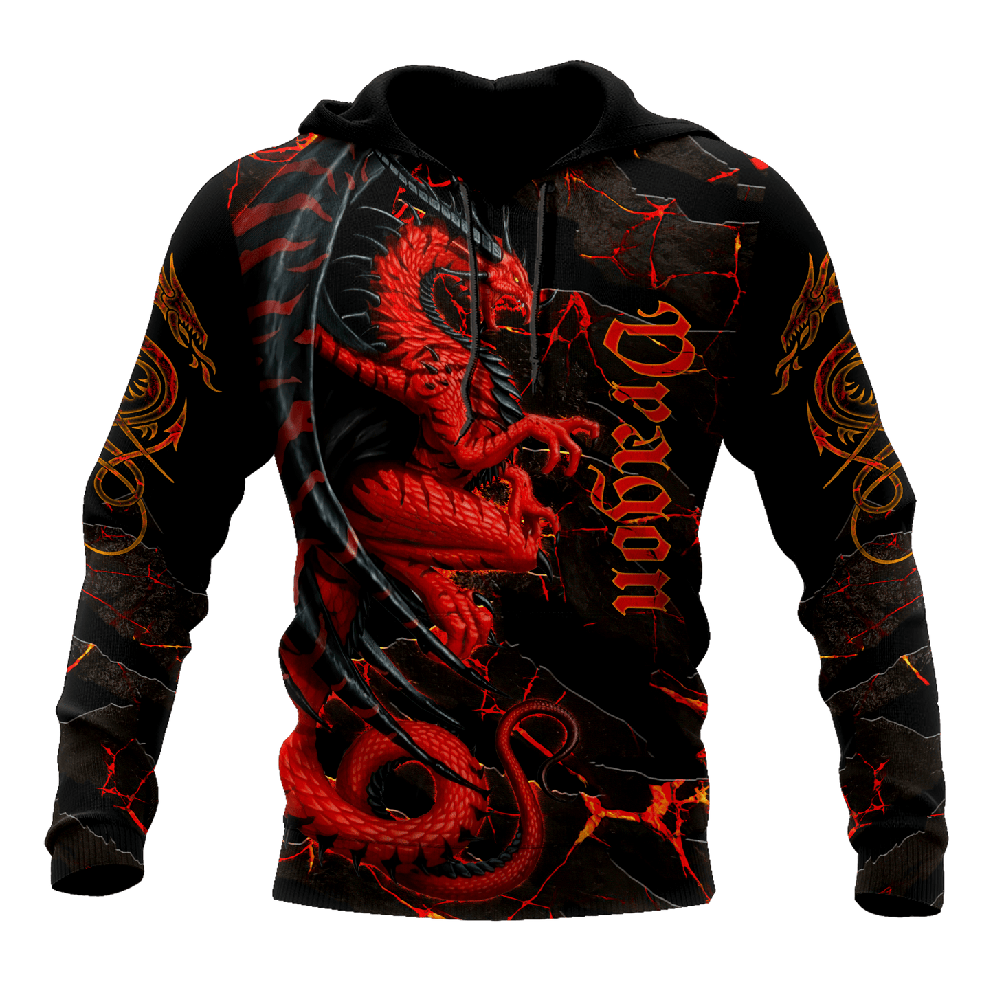 Premium Red Dragon All Over Printed Hoodie MEI