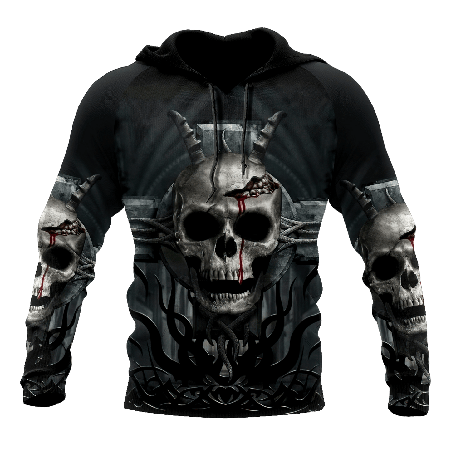 Premium Unisex Skull Cross All Over Printed Shirts  MEI