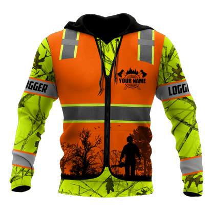 3D Chainsaw Logger Custom Name Unisex Shirts