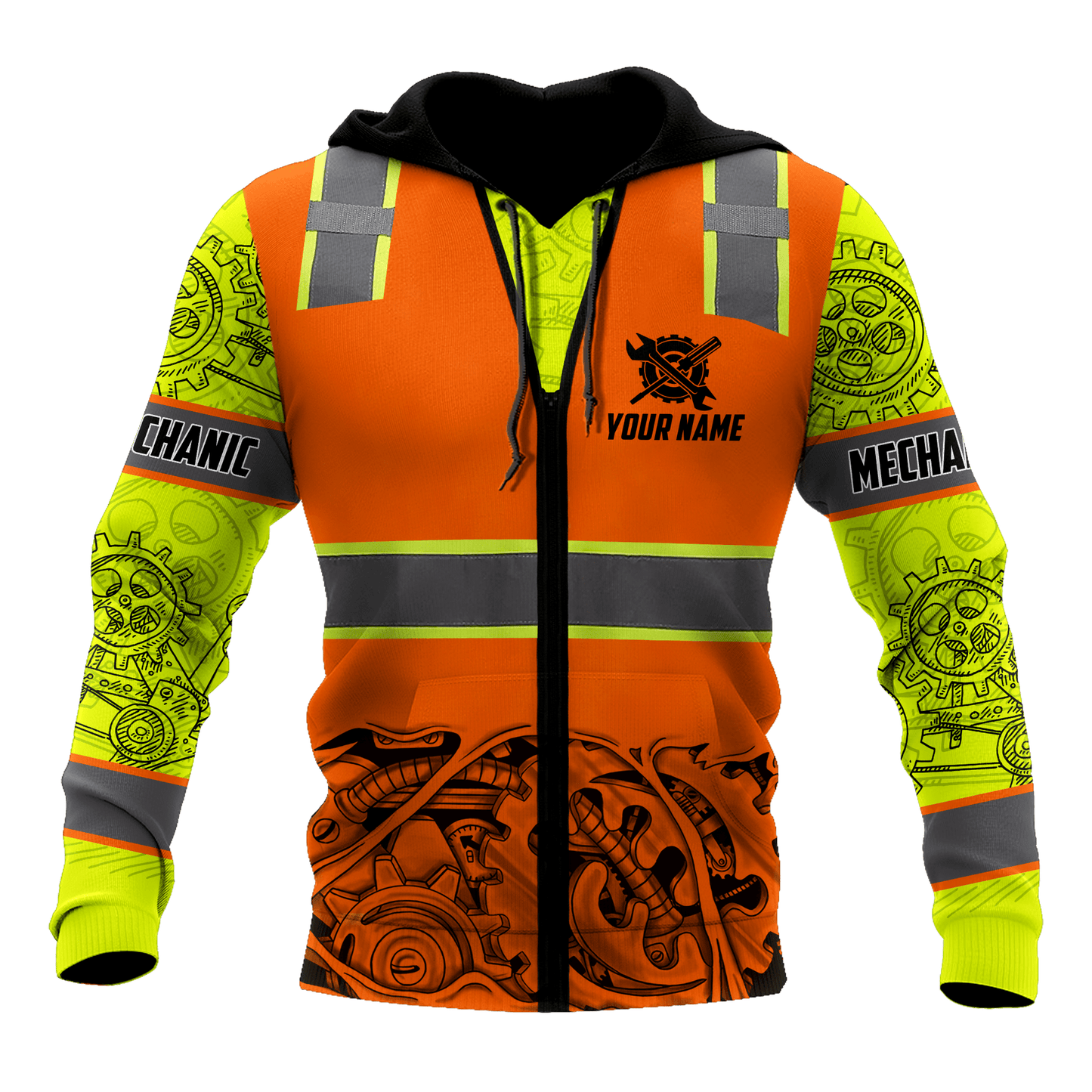 Personalized Mechanic Safety 3D All Over Printed Hoodie For Men and Women TN