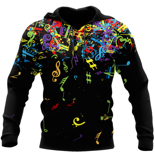 Colorful Music Notes 3D All Over Printes