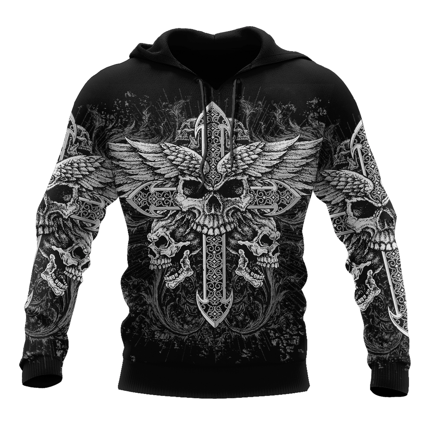 Cross Skull Tattoo Hoodie 3D All Over Printed Shirts AM092040-LAM