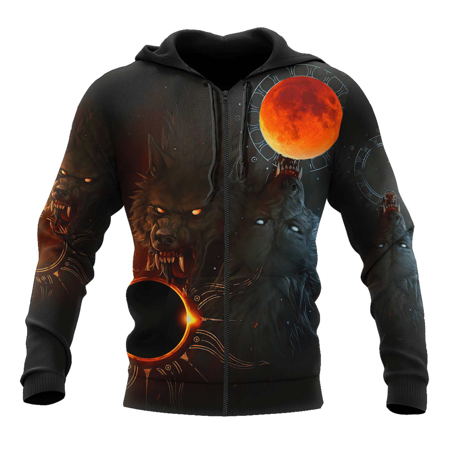 Unisex All Over Printed Wolf And Sun Shirts MEI
