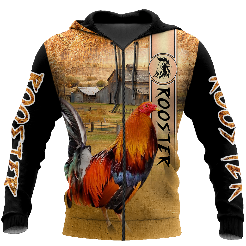 Rooster 3D All Over Printed Shirts for Men and Women AM251201 NM-Apparel-NM-ZIP Hoodie-S-Vibe Cosy™