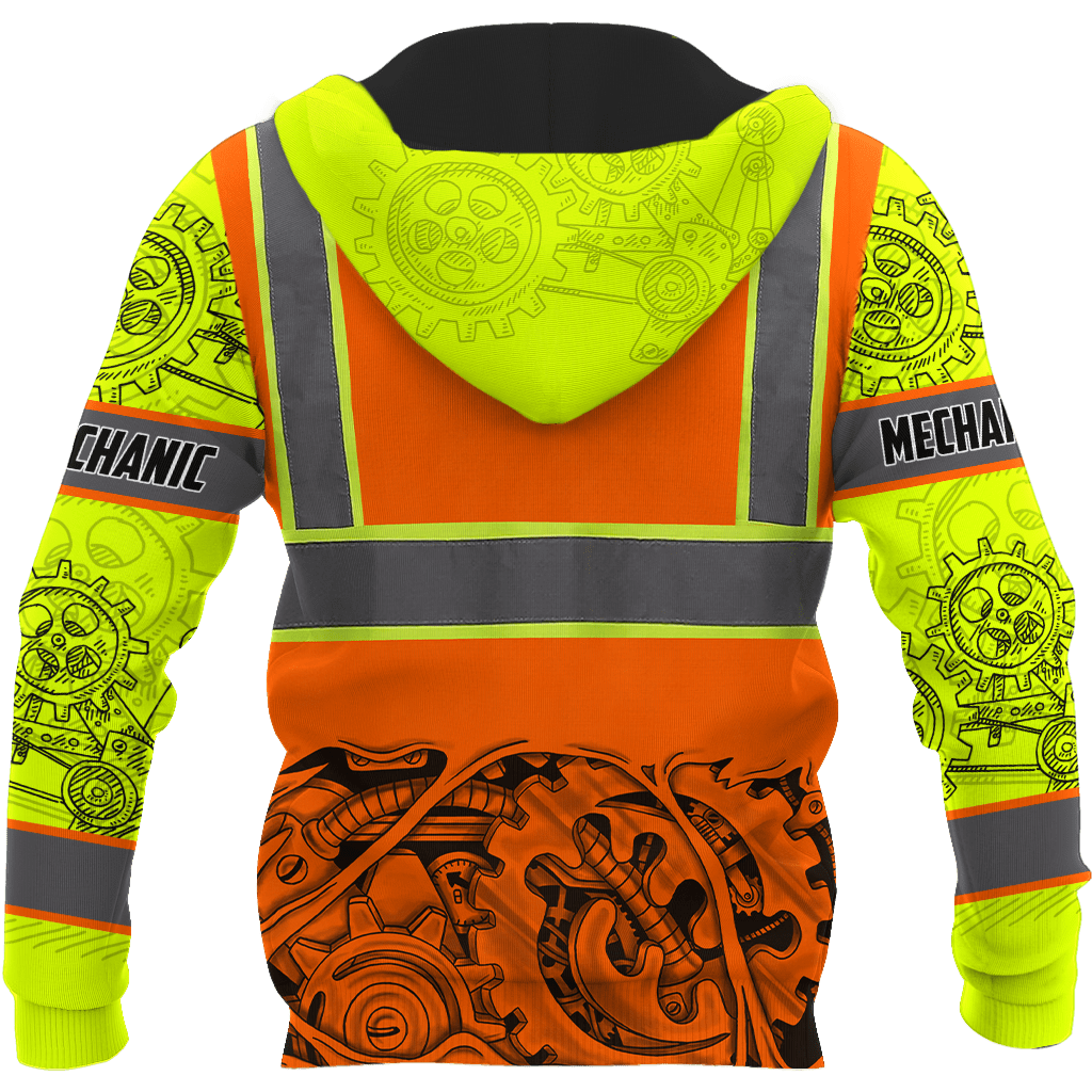 Personalized Mechanic Safety 3D All Over Printed Hoodie For Men and Women TN