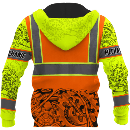 Personalized Mechanic Safety 3D All Over Printed Hoodie For Men and Women TN