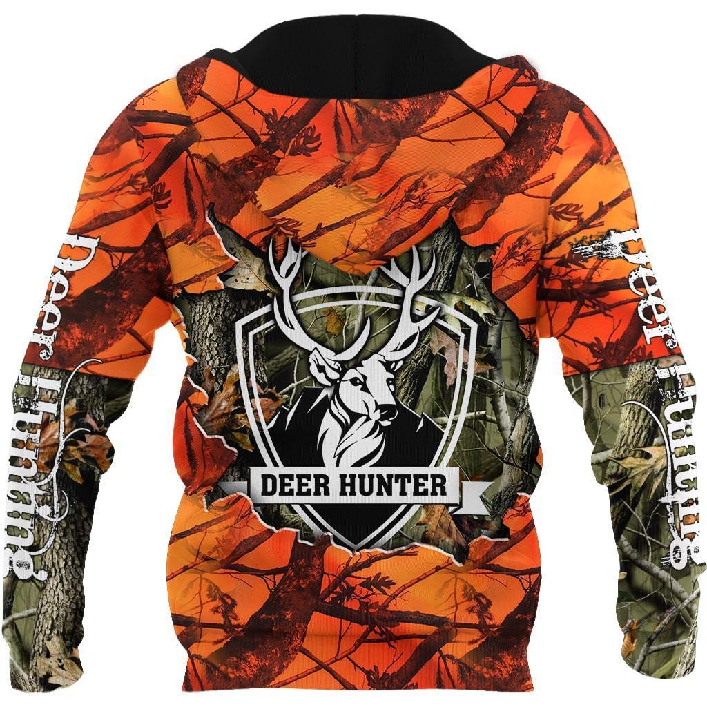 Personalized Name Hunting Deer Orange Camo 3D Unisex Shirts